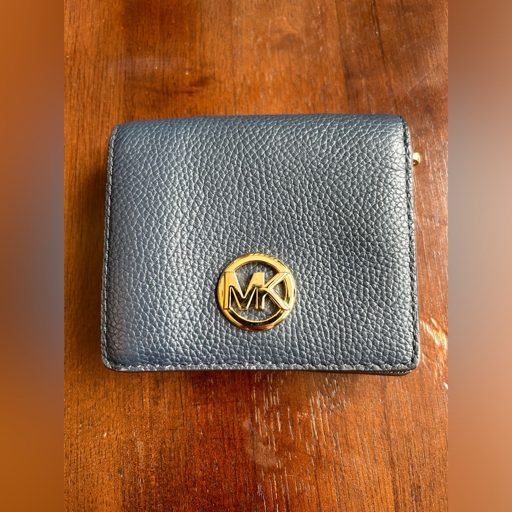 Michael Kors Navy Blue Compact Wallet Like New
